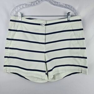 Nautica Striped Cotton Twill Shorts Women's 10 Nautical Coastal Beach Resort